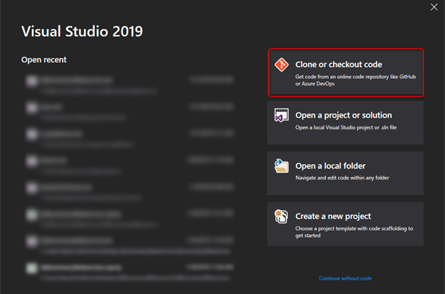Clone Project With Visual Studio 2019
